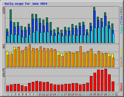 Daily usage for June 2024