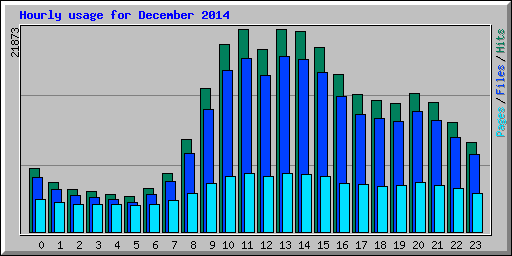 Hourly usage for December 2014