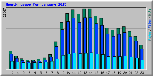 Hourly usage for January 2015