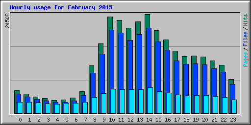 Hourly usage for February 2015