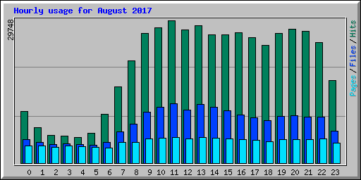 Hourly usage for August 2017