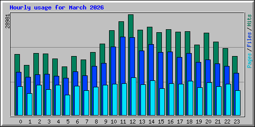 Hourly usage for March 2026