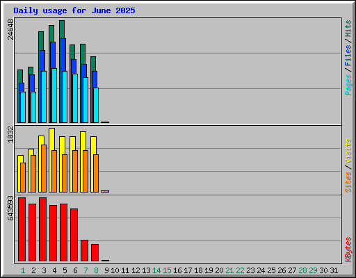 Daily usage for June 2025