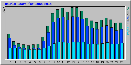 Hourly usage for June 2015