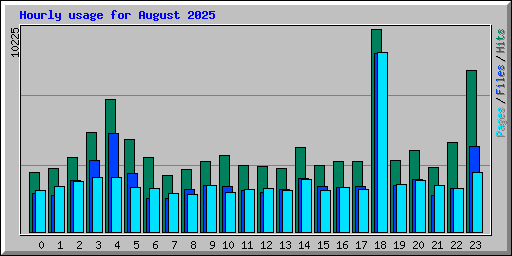 Hourly usage for August 2025